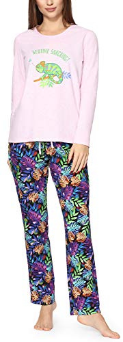 Merry Style Damen Lang Zweiteiliger Schlafanzug aus Baumwolle Pyjama Set Winter MS10-169