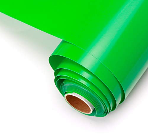 YRYM HT Selbstklebende Vinylfolie Plotter - 30cm x 305cm Permanente Plotterfolie Rollen Selbstklebend für Bastelprojekte,Schilder,Scrapbooking(Glänzend Grün)