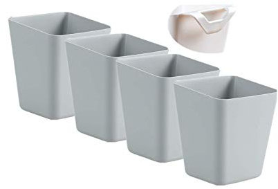 DODXIAOBEUL Lot de 4 porte-gobelets à suspendre, accessoires de chariot à roulettes, bacs à suspendre, pots de fleurs suspendus, économiseur d'espace, seau de rangement, récipient de bureau,