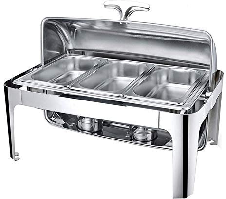 XBSXP Chafing Dish, Scaldavivande Elettrico Chafing Dish, Scaldavivande e Scaldavivande Rettangolari Commerciali - Mantieni Il Cibo Fresco e Delizioso - 9L