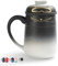 TEANAGOO Taza infusor de té de cerámica para gatos con tapa, 460 ML, degradado de negro a blanco, gatos y té, juego de tazas de cerámica japonesas grandes, taza de té con tapa, taza japonesa