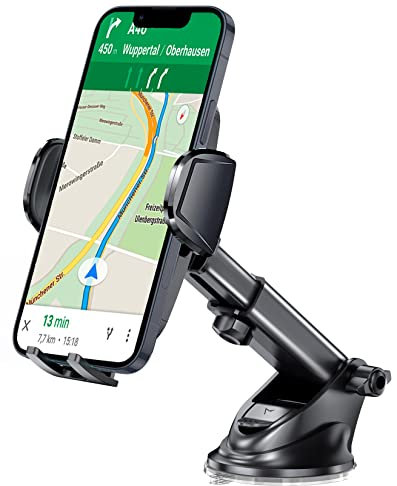 VoJoPi Porta Cellulare Auto, 360° Girevole Braccio Retrattile Supporto Telefono, con Ventosa, Universale per Cruscotto e Parabrezza