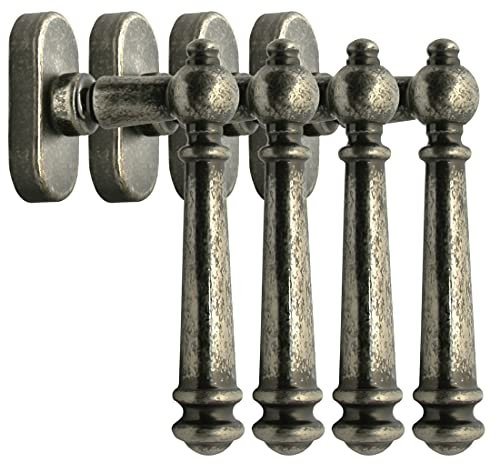 Hochwertiges Fenstergriff Set 4 x FG Kos Antik Iron L-Form Fensterbeschlag