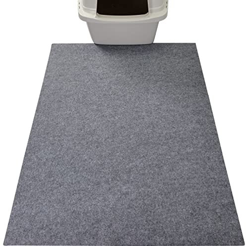 Drymate XL Original Cat Litter Mat, Contains Mess from Box, Protects Floors, Urine-Proof, Machine Washable, Soft on Kitty Paws, Absorbent, Waterproof (USA Made, Recycled Content) (29”x36”)(Light Grey)