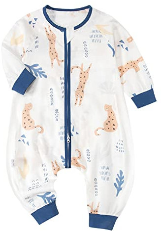 Bebe Gigoteuse Ete 18-36 Mois, Bébé Gigoteuse avec Jambes, Surpyjama Bebe Fille et Garcon, Gigoteuse Manche Longue avec Pieds, Vetement Enfant Cadeau pour 1-3 Ans 70-110cm Naissance 100% Coton 1.0 Tog