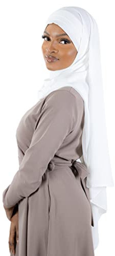 Hijab zum Anziehen aus Medinseide, zum Binden, elfenbeinfarben, Einheitsgröße