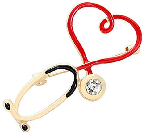 Schmuckmedizinische Serie Brosche Kreativer Revers Pin Stethoskop Herzförmiges Stethoskop Formfarbe Pin