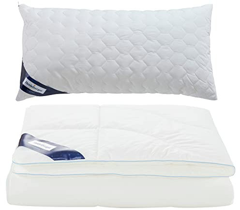 Heidelberger Bettwaren Premium Decke und Kissen - Alaska | Winterdecke 135x200 cm + Kopfkissen 80x40 cm | Schlafdecke, Steppbett mit Tencel®-Füllung, atmungsaktiv, hautfreundlich, nachhaltig