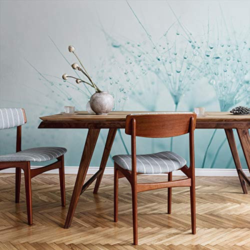 Muralo Vinyl Struktur FOTOTAPETE Natur Pusteblume Tropfen Tapete Wandtapeten 520 x 318 Wohnzimmer Schlafzimmer Moderne Wandbilder XXL Wand Dekoration Br.520xHö.318