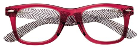 Zippo Occhiali da Lettura, Realizzati con Montatura dalle Linee Morbide, Ideale per Uomo e Donna, Diottria +3.00, Color Rosso, Aste Rigate