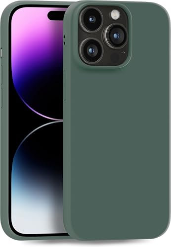 MyGadget Hülle kompatibel mit iPhone 14 Pro Max - robuste Silikon Schutzhülle TPU Case Slim Silikonhülle Back Cover Ultra Kratzfest Handyhülle matt Olivgrün