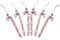 Pack of 6-13CM Glitter Candy Cane –Christmas Tree Hanging Decoration Bauble Xmas Ornament (Blush)