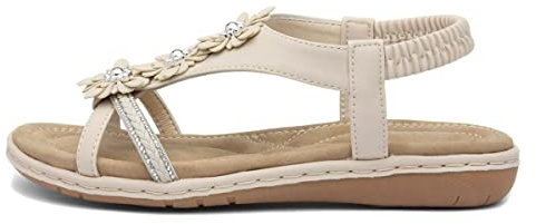 Lilley Sylvie Womens Cream Diamante Sandal - Size 4 UK - Off-White