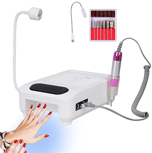 Tafoyu - 60W Aspirateur Ongle 5 en 1 Professionnel, Onglerie Collecteur de Poussière Faible Bruit, Aspiration Réglable, Pour la Manucure au Salon ou à la Maison(Blanc)