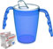 Two handled adult drinking cup 220 ml Blue with spouted lid small opening plastic mug for enhanced ergonomics, mug for secure grip even with shaky hands drinking aid, cup for the care, feeding cup