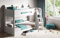 Flair Furnishings - Double Bunk Beds, Wooden Bunk Beds for Kids with Shelves and Drawer, Heavy Duty and Sturdy, Cosy, Stylish, Space Saving Design (White)
