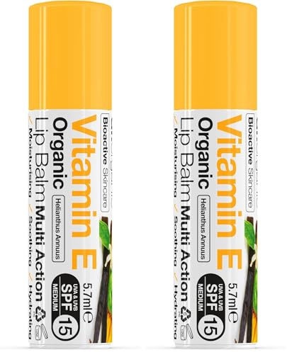 Dr Organic, Organic Vitamin E Lipbalm, Natural, Vegetarian, Cruelty Free, Paraben & SLS Free, 7ml (Pack of 2)