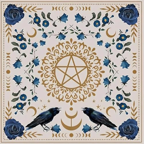 50x50/60x60/75x75cm Tarot Tischdecke Matte Geometrische Wahrsagungen Tischdecke Brettspiel Orakel Kartenunterlage Rune Stützmatte Wahrsagungen Tischdecke Brettspiel Tischdecke Astrologie Matte