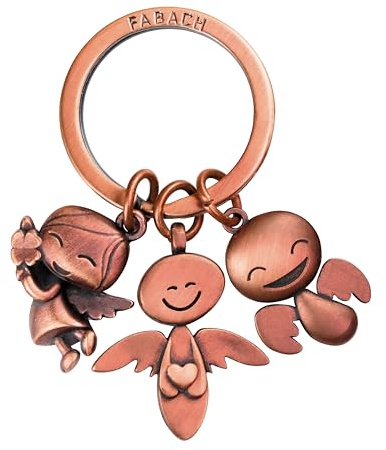 FABACH Schutzengel Schlüsselanhänger 3 Engel - Engel Glücksbringer Schlüsselanhänger Liebe - Geschenk Schutzengel Glücksbringer - Engel Auto Schlüsselanhänger Schutzengel aus Metall