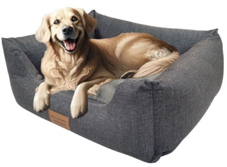 Fellnasenfreunde rutschfestes Hundebett, für kleine Hunde, weiche Füllung, doppelseitiges Wendekissen, Hundebett mit hohem Rand, Hundecouch mit hohem Rand, Hundekorb kleine Hunde