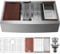 VEVOR Évier Cuisine de Style Campagnard Évier à Encastrer en Acier Inoxydable 304 Une Cuve avec Planche à Découper Égouttoir Filtre Drainage Rapide pour Préparation Cuisine Maison 84 x 56 x 23 cm