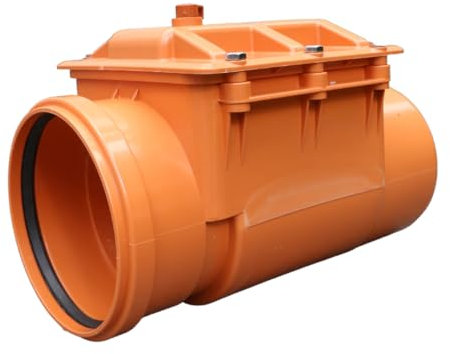 MD technic Rückstauverschluss DN200 mit Rückstauklappe & Notsperre – Rückschlagventil für Abwasser, nagetiersicher, mit Edelstahleinlage, Geruchsstopp – Außenbereich
