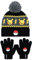 Pokemon Wintermütze und Handschuhe Set für Jungen, warm und bequem, Pikachu Design, perfekt für Jungen von 6-12 Jahren, Geschenkset, Schwarz/Gelb, gelb, Einheitsgröße