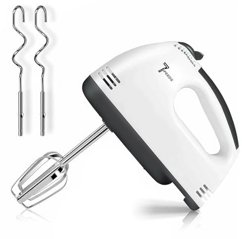 Electric hand mixer, 7-speed Hand Mixer Electric Whisk,260W whisk kitchen food baking, light hand mixer for kitchen baking cake egg cream food (4 bars)
