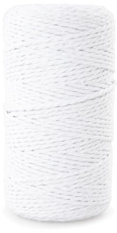 Craft County Cordel decorativo de algodón blanco (tubo de 100 m)