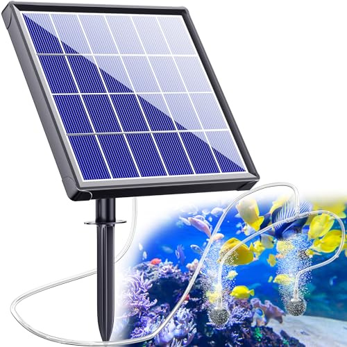NFESOLAR Pompe à air solaire 2,5 W Aérateur de bassin pour jardin, cour, étang Koi
