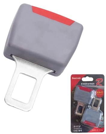 FRMUIC Anschnaller Adapter 2 Stück Auto Gurtadapter Stecker VerläNgerung, Gurtschloss Autogurt Stecker Schnallen rückgängig Machen Alarm für Gürtel (Grau)