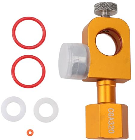 CO2 Refill Adapter with Pressure Gauge, Stainless Steel, Compatible for Soda Maker Refill, Crafted from Premium Stainless Steel