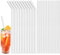Glass Straws – 24pcs Clear Glass Straw Set, 10'' Reusable Straws with Cleaning Brush for Tumblers, Tervis, Mason Jars (Clear)
