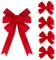 Yanmucy Weihnachtsschleifen-Set, rote Samtschleifen, große Weihnachtsschleifen, Kränze, Dekoration, Schleifen, Weihnachtsdekoration, Schleife für Weihnachtsbaum, Tür, Wand, Party, Deko,