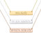 AJ LONDON™ Custom Personalised Bar Necklace Name Date Pendant Laser Engraved Gift