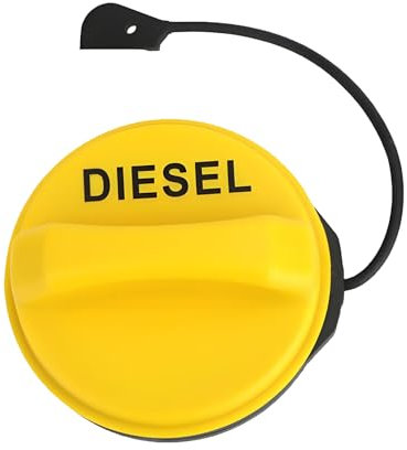 KOOLEVER LR053666 Car Fuel Tank Caps for Range Rover Discovery Evoque Sport 3 4 5 MK1 TDV6 Jaguar XF Diesel Fuel Cap Car Fuel Tank Caps Replacement Fuel Cap Filler Cover(Yellow)