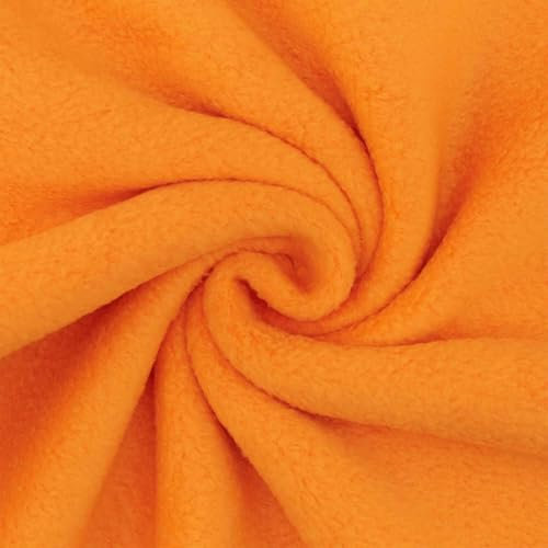Polarfleece Stoff Antipilling zum Nähen, Polar-Fleece-Stoff als Meterware, uni orange (Länge am Stück: ab 100cm / Breite: 150cm)
