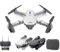 Lonexo V3 Drone E88 4k Dual wide-angle HD camera WiFi height Hold Foldable RC quadrotor helicopter Rechargable Camera-free children's toys (White)