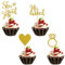 Cupcake-Topper mit Aufschrift She Said Ye, goldfarben, glitzernd, Kuchendekoration, Hochzeit, Liebe, Herz, I Do, Diamant-Ring, Kuchendekorationen für Hochzeit, Brautparty, Party, Kuchendekorationen,