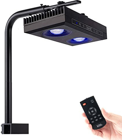 SMATFARM Luz LED Para Acuario - Actualizado Arrecife de coral Luz Regulable 95Watts Espectro Completo Amanecer Puesta De Sol Para Peces Marinos Tanques (G5 Europe) (Europea)