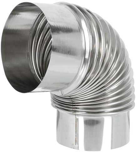 ORFOFE Edelstahl Rauchrohr Kaminabzug Flexibel Entlüftungsschlauch Für Holzofen Und Küche Metall Auspuff Bogen Schornsteinrohr