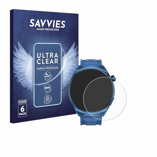 Savvies 6 Stück Schutzfolie für Kumi GW6 1.43 Displayschutz-Folie Ultra-Transparent
