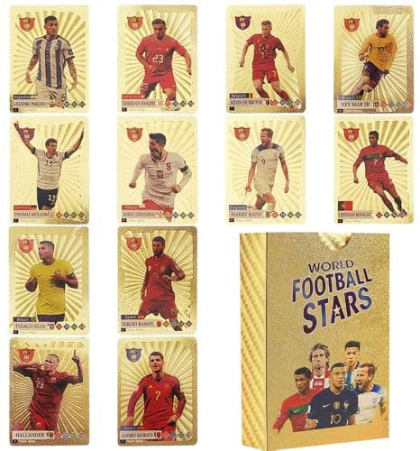 Vmxlso 55 Pcs Gold Football Cards 2025, Premier League, UEFA Champions, Euro 2025 Collectibles