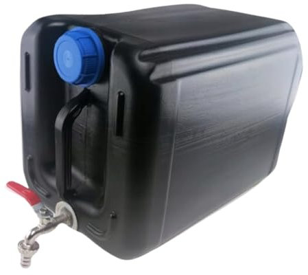 Anwicar Wasserkanister mit hahn - Wasser Kanister mit Zapfhahn 20l - Camping Wassertank - Wasserbehälter - Trinkwasserkanister - Frischwassertank - Schwarz