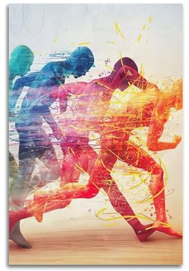 XHBKJA Sport-Poster, Kunst-Illustration, Lauf-Poster, Leinwand, Wandkunst, minimalistisch, modernes Wandbild, dekoratives Gemälde, hängendes Kunstwerk, 30 x 45 cm