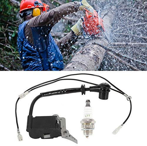 Kettensägen Zündspule und Zündkerze Set L7T, Ersatzteil für Zenoah/Timberpro/Lawnflite 25CC Motorsägen