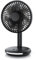 CSL – Ventilador de mesa inalámbrico – con batería – Mini ventilador USB – Motor DC sin escobillas silencioso – Barra de luz en la base – Negro