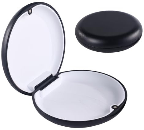 Estuche para aparatos ortopédicos, estuche de retención, estuche de ortodoncia con alambre de silicona estructurado magnético cerrado, estuche protector para el cuidado dental (negro)