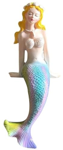 Ciieeo Meerjungfrau Dekorationsfigur aus Resin Meerjungfrau Statue für Aquarium und Kreative Unterwasserwelt Langlebig und Farbenfroh oder Wohnaccessoire