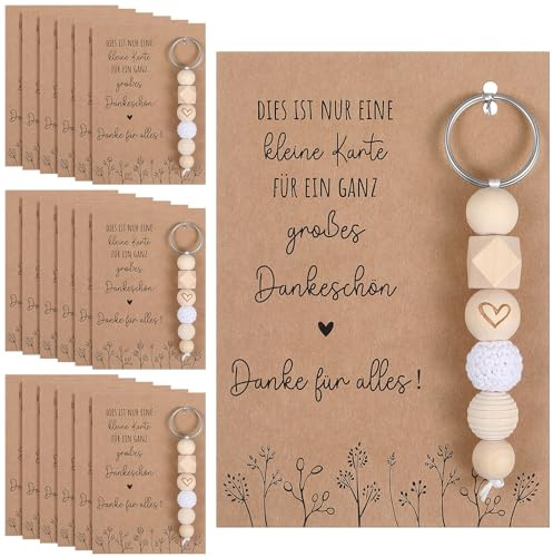 Hestya Dankeschön Geschenke Set Enthalten Schlüsselanhänger Danke für Alles Karte Kabelbinder für Weihnachten Lehrer Kollege Mitarbeiter Gastgeschenk Abschiedsgeschenk